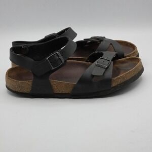 Birkenstock Sandals Shoes Womens Black Toe Loop Backstrap Buckle Made in Germany
